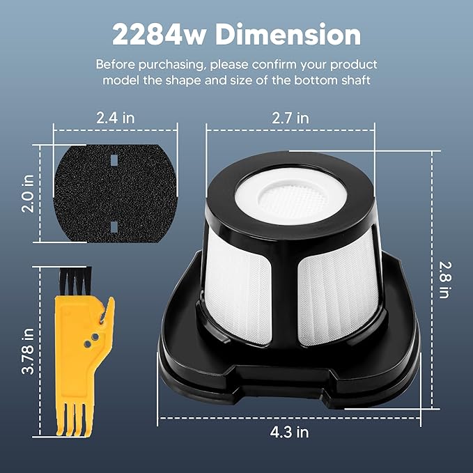 2284W 2390A Vacuum Replacement Filter for Bi-ssell Pet Hair Eraser Filter Hand Vacuum 2390 2389 2579, Compared to Part # 1614212 1614203 1614204 (2 Mesh Filter and 4 Foam Filter)