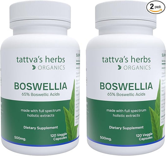 Tattva's Herbs Boswellia Serrata 500mg – Joint Support Supplement for Men & Women, Supercritical CO2 Extract, 240 Veggie Capsules (2-Pack) - 25 Years of Premium Service