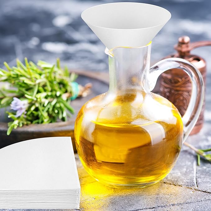 10" Fryer Oil Filter 50pcs Non Woven Cooking Oil Filter Grease Filters for Deep Fryer Maple Syrup Filter Cones White Beeswax Filters for Hotels Restaurants Cafes Food Trucks Kitchens