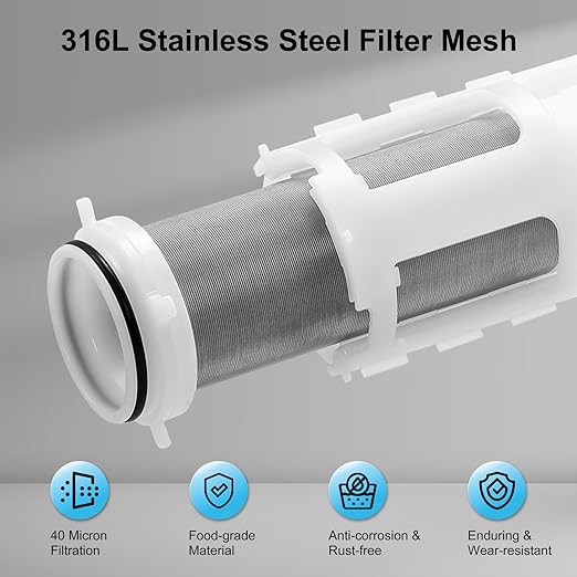 Airthereal Spin Down Water Sediment Filter, Pre-Filtration System for Whole Home, Water Filter for City and Well Water, 40 Micron Reusable Sediment Backwash Filter with 1" MNPT + 3/4" FNPT Connector