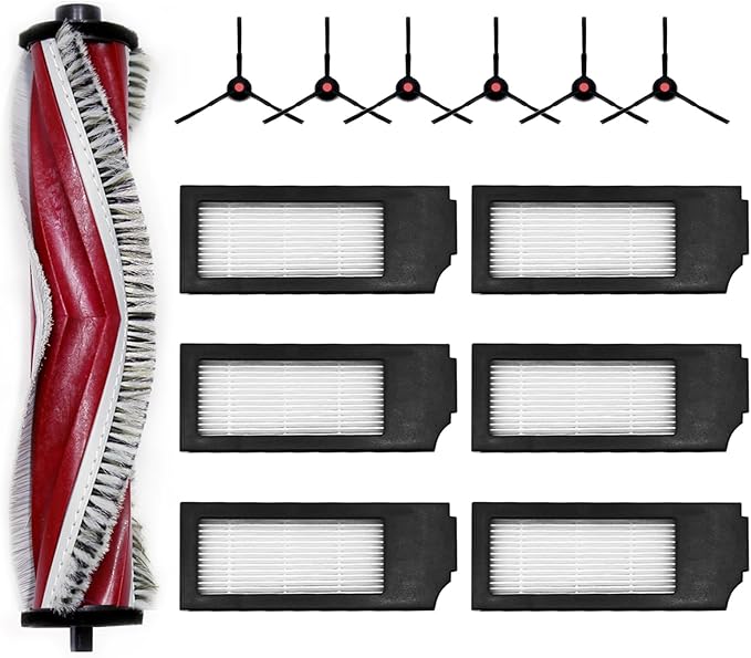 Robot Vacuum Replacement Parts Fit For Yeedi C12 Pro Plus, Replacement Accessories kit Fit For Yeedi C12 Plus(13PC- BRUSH ROLL& SWEEP& FILTER)