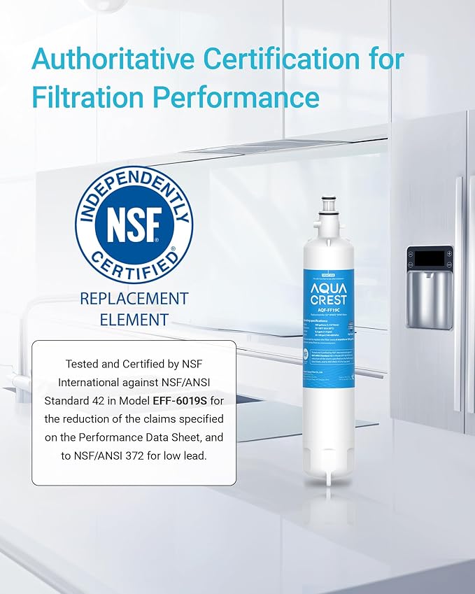 AQUA CREST Replacement for GE® RPWFE®, RPWF (with CHIP) Refrigerator Water Filter, Compatible with GYE22HMKES, GYS22GMNES, GYE22HBLTS, DFE28JSKSS, GFE28HMHES, GNE29GYNFS, GFE28GYNFS