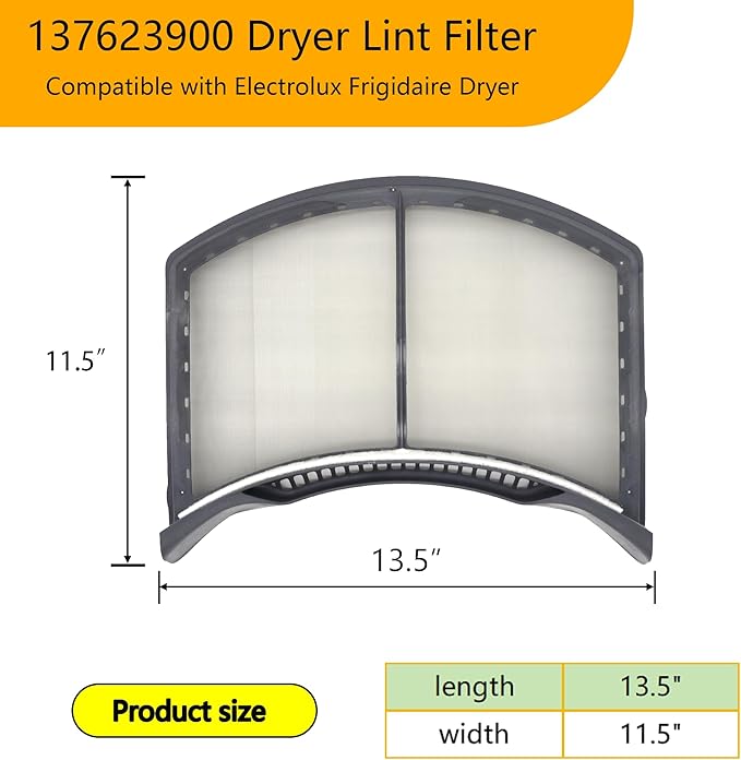 137623900 electrolux dryer lint filter Replacement for electrolux, kenmore Dryer EIMED55IIW3, EIMED60LT4 Replaces 3015965,AP5805190,PS8770145,EAP8770145