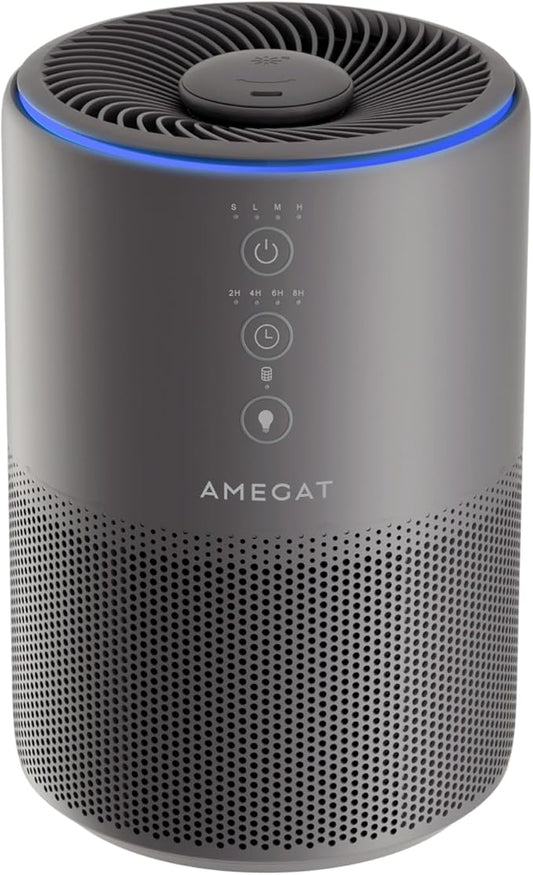 Air Purifiers for Home Large Room up to 1274-ft², Pet Hair Allergy, HEPA 3-in-1 air purifier,Low Power High Torque Motor, Sleep Mode, Removes Smoke,and Odor Pollutants.Airfresh-300（ Iron Grey）