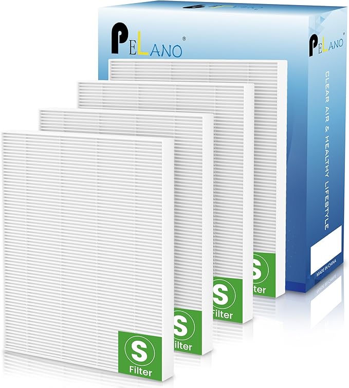 4 Pack C545 HEPA Replacement Filter S Compatible with Winix C545, B151, P150, 9300, Hepa Filter S, Part Number 1712-0096-00 and 2522-0058-00