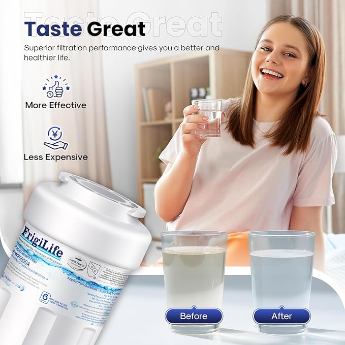 RWF0600A Water Filter Replacement for GE MWFP, MWFA, MWFAP, MWFINT, GWF, GWFA, HWF, HWFA, HDX FMG-1, Smartwater, WFC1201, GSE25GSHECSS, 197D6321P006，3 Pack
