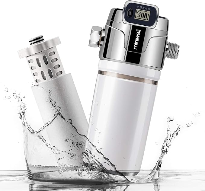 Miniwell Luxury Shower Filter L760-E101-2 Replaceable Cartridges-High output Purifier to remove Chlorine- Activated carbon for Healthy Skin & Smooth Hair & Hard Water-For Existing Shower Head