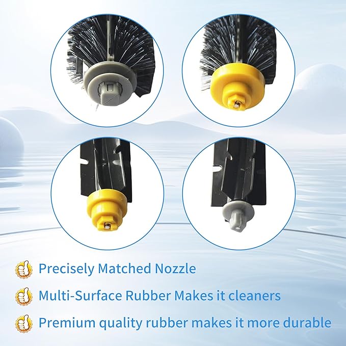 Replacement Parts Kit Bristle Flexible Beater Brush & Aero Vac Filter & Side Brush Compatible with iRobot Roomba 600 Series 595 610 614 618 620 630 640 650 660 680 685 690 692 694 695 Vacuum