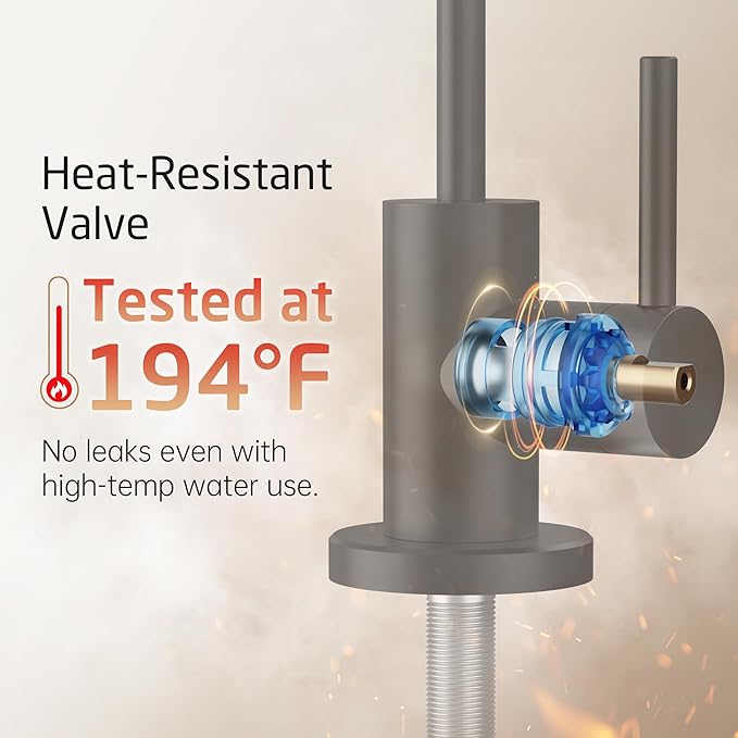 KES Lead-Free Drinking RO Water Faucet for Kitchen Sink (Food Grade Stainless Steel), Reverse Osmosis Faucet, Water Filter Faucet for RO Water Filtration System, Non-Air Gap, Black, Z506LF-BK