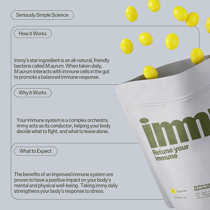 IMMY Immune Supplement for Mood Support and Gut Health, 90 ct. - Supports Joint Relief, Focus & Mood Support, Natural Calming Aid