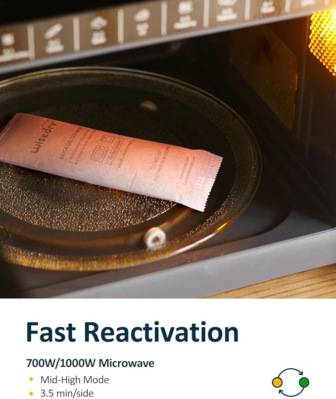 wisedry 112 Gram [4 Packs] Silica Gel Desiccant Packs for Larger Container Desiccant Bags with Orange Indicating Beads for 3D Printer Filament Gun Safe Camera Electronics Equipment Food Grade