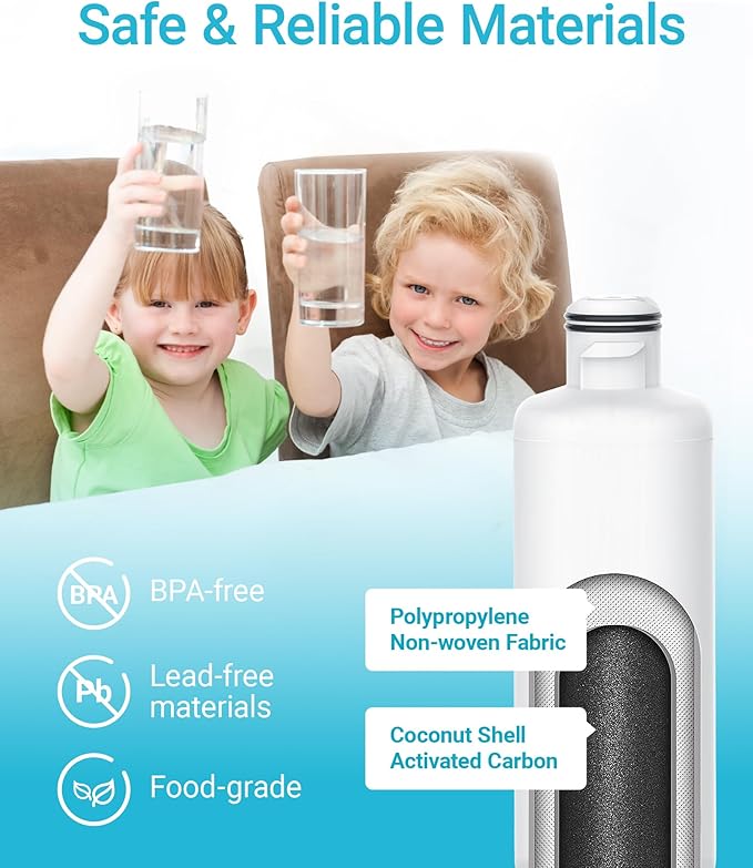 AQUA CREST DA97-17376B Replacement for Samsung DA97-08006C, HAF-QIN/EXP, RS27T5200SR, RF28T5001SR, RF24R7201SR, RF28R6201SR, AQF-FF45, Refrigerator Water Filter (4 Pack)