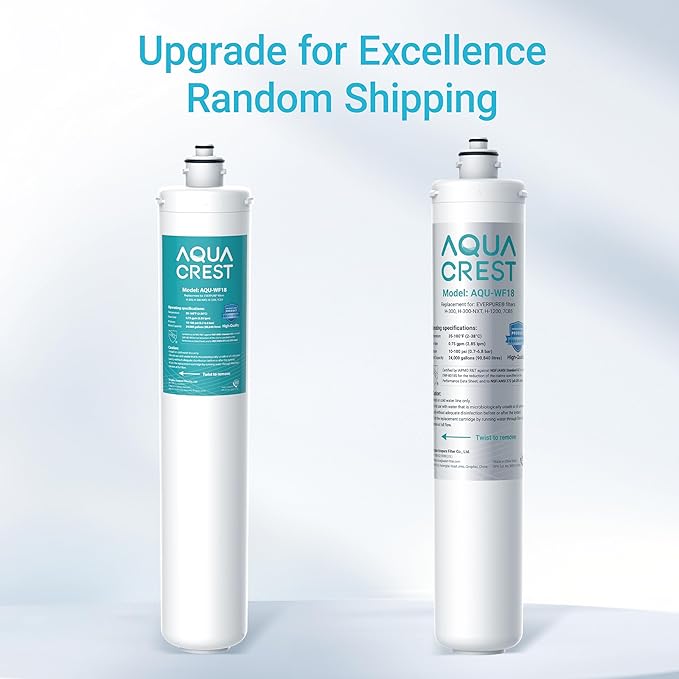 AQUACREST H-300 Under Sink Water Filter, NSF/ANSI 42 Certified, 24K Gallons, Replacement Cartridge for Everpure H-300, H-300-NXT, 7CB5, EV9270-71, EV9270-72, EV9618-11, EV9855-50, EV9282-01, Pack of 1