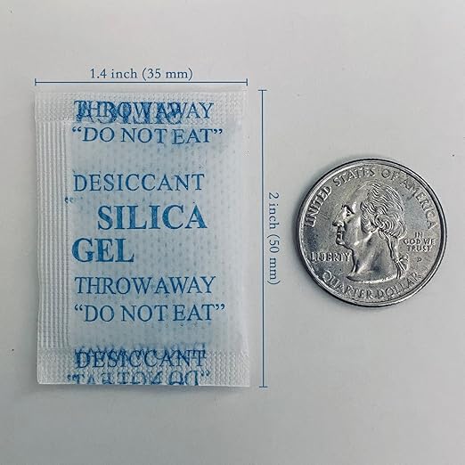 Food Grade Silica Gel Desiccant Packets, 2 Gram 250Pcs Desiccant Packs for Moisture Control, Rechargeable Silica Gel Packets Moisture Absorbers for Storage