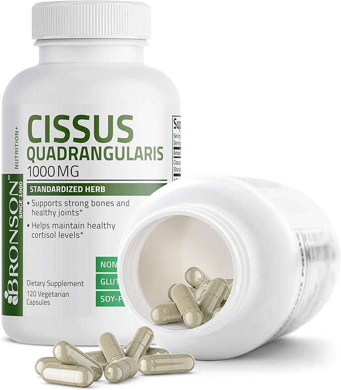 Bronson Cissus Quadrangularis Extract 1000 mg Capsules - Strong Bones & Healthy Joints - Non-GMO, 120 Vegetarian Capsules