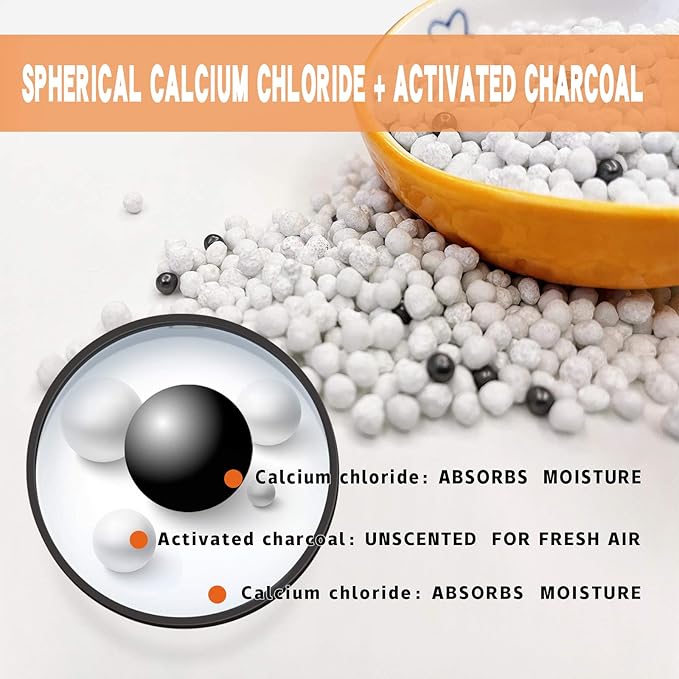 ZSZMFH 6 Pack Moisture Absorber & Max Odor Eliminator Hanging Bag, Charcoal Smell Remove Damp Musty Smell,Hanging Closet Dehumidifier Bags with 25g of Activated Charcoal (220g/pack)…