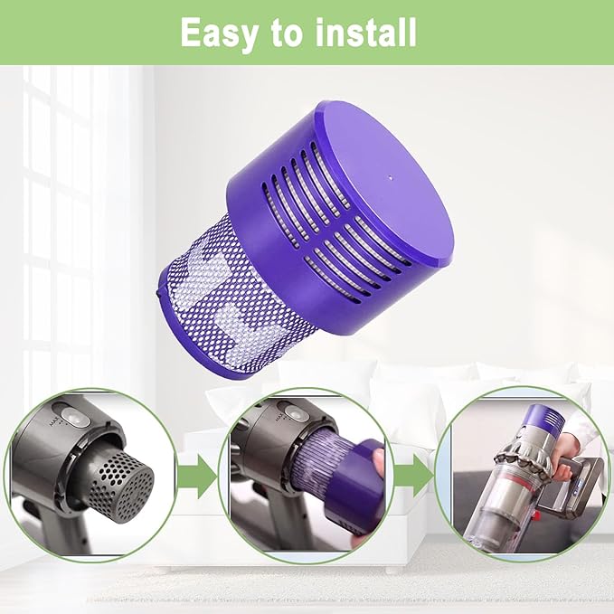 2 Pack V10 Filters Replacement for Dyson Cyclone V10 Absolute, Cyclone V10 Animal, Cyclone V10 Motorhead, Cyclone V10 Total Clean, SV12, Replaces Part # 969082-01