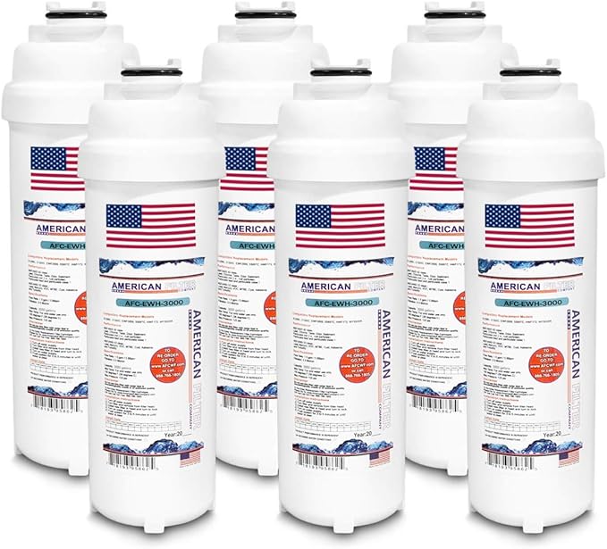 AFC Brand, water filter, Model # AFC-EWH-3000, Compatible with Halsey-Taylor(R) 55897C 55898C Water Fountain Station Fillers 6-Filters