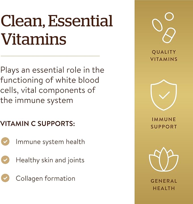 Solgar Vitamin C 1000 mg, 250 Vegetable Capsules - Antioxidant & Immune Support - Overall Health - Healthy Skin & Joints - Bioflavonoids Supplement - Non GMO, Vegan, Gluten No, Kosher - 250 Servings