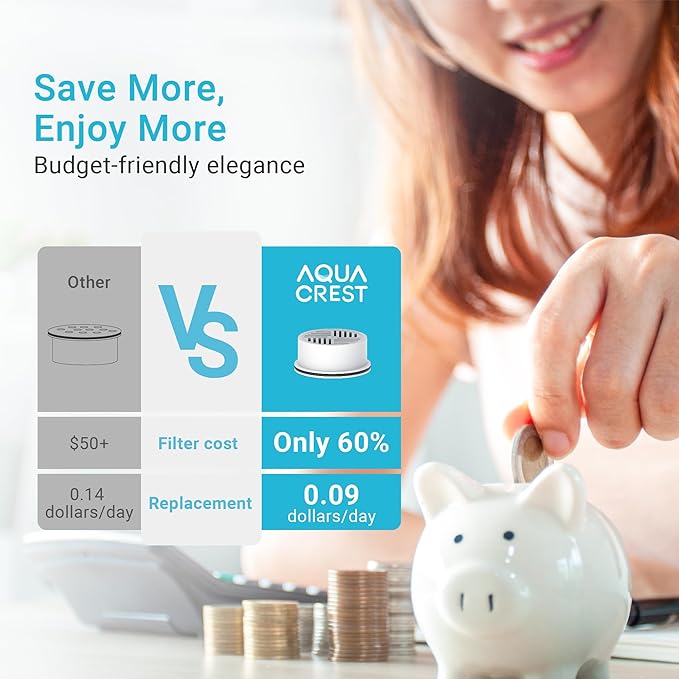 AQUA CREST Water Filter Compatible with Lifestraw® Home Pitcher and Dispenser Systems, Replacement for Lifestraw® Water Filter, Activated Carbon Filters, 3 Packs, with Membrane Micro Filter, 1 Pack