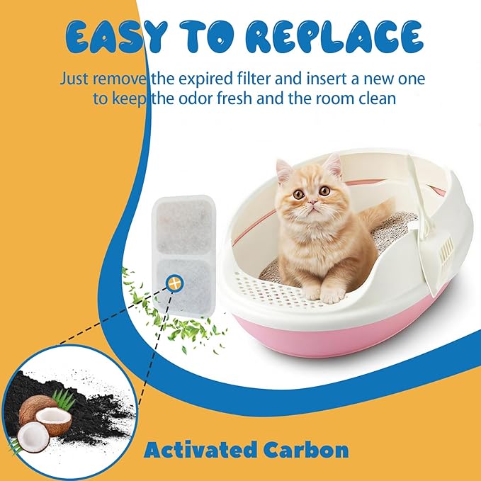 14-Pack Airsift Litter Box Filters for Catit Airsift Jumbo/Regular/Smartsift Litter Boxes,Dual Action Purifier Pads to Absorb and Freshen Litter Box Odors