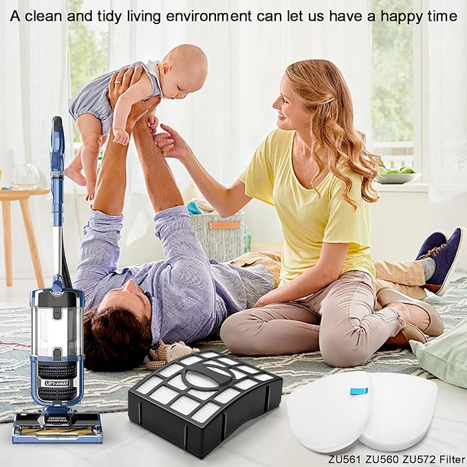 for Shark Replacement Filter ZU561 ZU560 Navigator Lift-Away Speed Self Cleaning Brushroll Lightweight Zero-M Upright Vacuum ZU572 ZU562 UV650 UV725 ZU560C ZD400 ZD402 with HEPA Part XFFK560 XHEP560