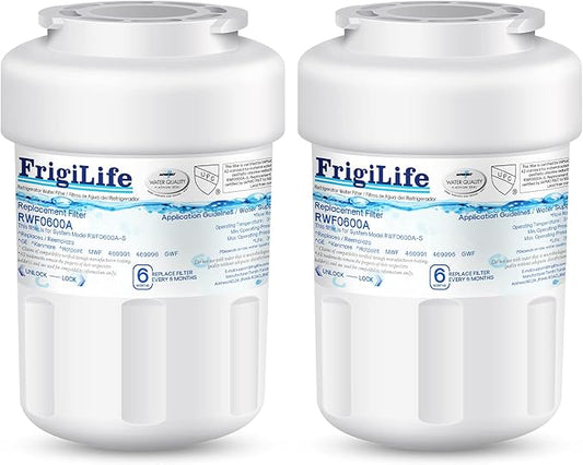 RWF0600A Water Filter Replacement for GE MWFP, MWFA, MWFAP, MWFINT, GWF, GWFA, HWF, HWFA, HDX FMG-1, Smartwater, WFC1201, GSE25GSHECSS, 197D6321P006，2Pack