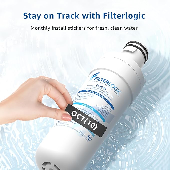 Filterlogic LT1000PC ADQ747935 MDJ64844601 Refrigerator Water Filter, Replacement for LG® LT1000P®/PC/PCS, LFXS26596S, LFXS28596S, LFXC22526S, ADQ74793501, ADQ74793502, Kenmore 46-9980, 3 Filters