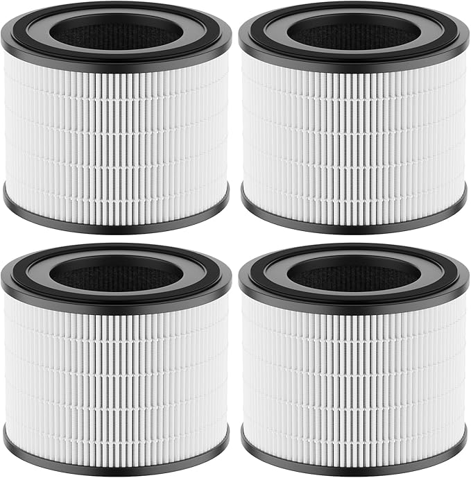 AP-S0610L Filter Replacement, Compatible with MOO-KA AP-S0610L Air Purifier, 3-in-1 H13 True HEPA Filter and Activated Carbon Filter (4Pack)