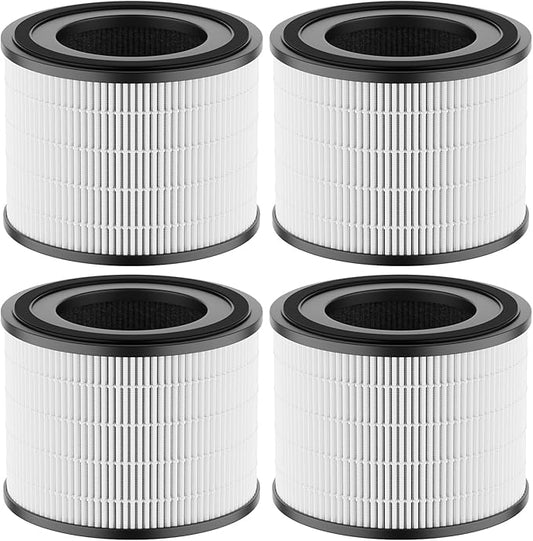 AP-S0610L Filter Replacement, Compatible with MOO-KA AP-S0610L Air Purifier, 3-in-1 H13 True HEPA Filter and Activated Carbon Filter (4Pack)