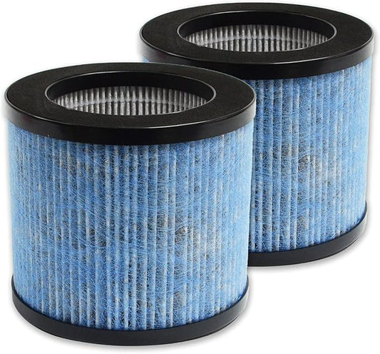 PUREBURG TPAP002 Replacement Filter Compatible with TOPPIN Comfy Air C1 Air Purifier,2-Pack H13 HEPA Activated Carbon 2-in-1 4-Stage Filtration