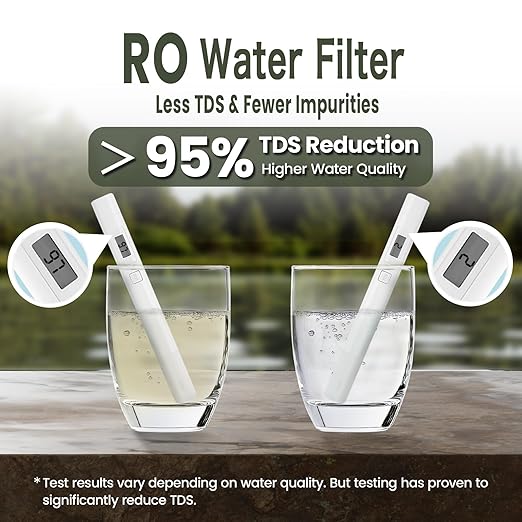 Portable 3-Stage Water Purifier Survival Pump with 0.0001 Micron Reverse Osmosis Ro Membrane Water Purification System,Suitable for Hiking,Camping,Emergency Survival Water and Outdoor Activities