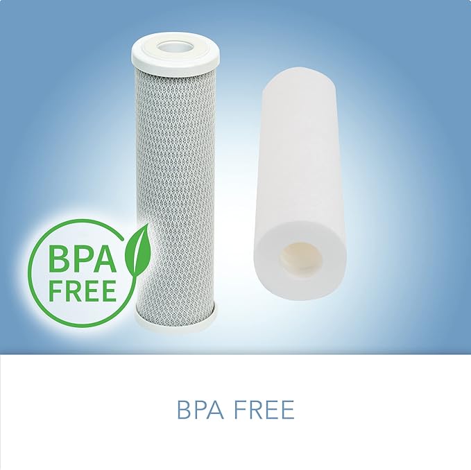 CFS – Replacement Water Filter Kit Includes Sediment & Carbon Cartridge Compatible with 10" Reverse Osmosis and Under Sink Systems Models – Removes Bad Taste & Odor – 1 Micron (1 Pack Filter Kit)