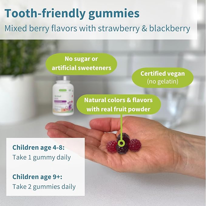Igennus Methylated Kids Multivitamin Gummy, MTHFR, No Artificial Sweeteners or Flavors, Sugar Free, Age 4+, 90 Natural Berry Flavor Gummies from Fruit Powder, Non-GMO, Halal, Clean Label x6