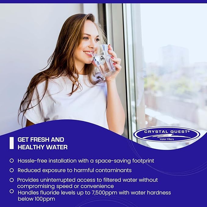 Crystal Quest Arsenic Water Filter Cartridge – Reduces Arsenic – Long Lasting, Easy to Install, High-Capacity, Steady 3 GPM Flow – Improves Water Quality for Home and Office - 4-5/8" x 9-3/4"
