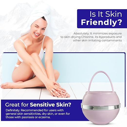 Crystal Quest Bath Ball Water Filter for Bathtub - 3-Stage Filtration, Removes Chlorine, Chloramine & Byproducts, 2,500 Gallons, BPA Free, pH Balanced Water, Fits Most Tubs, Easy Install - Pink