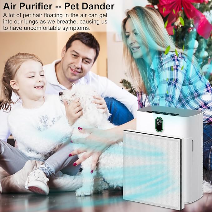 2 Pack HY4866 Air Purifier Replacement Filter for Morento Enhanced Version, 3 Stage Filtration System, Include Electrostatic Cotton