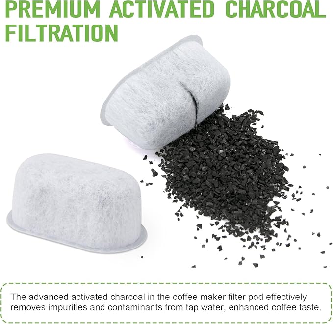 Coffee Maker Water Filter Replacement For GE Cafe Drip Coffee Maker UNIV1CFLTR6PK Carbon Coffee Filter G7CDABSSTSS, G7CDAASSTSS, C7CDAAS3PD3, C7CDAAS4PW3, 6 Pcs