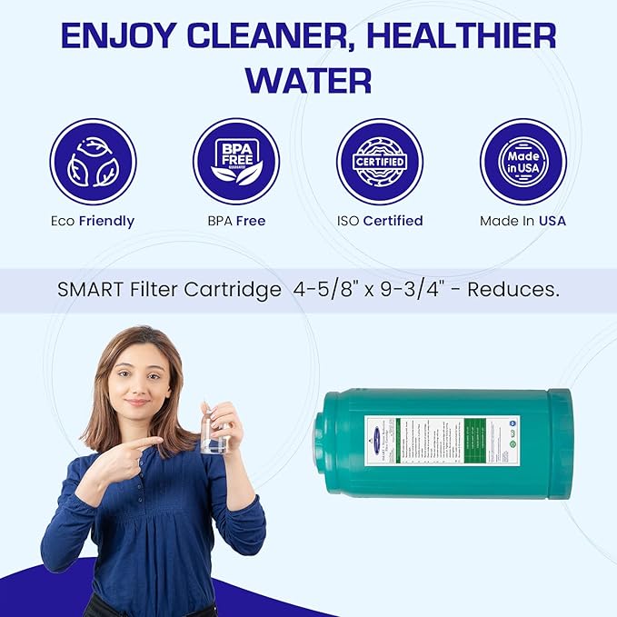 Crystal Quest Nitrate Removal + SMART Filter Cartridge 4-5/8" x 9-3/4" - Reduces Nitrates, Fits Reverse Osmosis & Whole House Systems, Long-Lasting, Easy Installation, Heavy-Duty Water Filtration