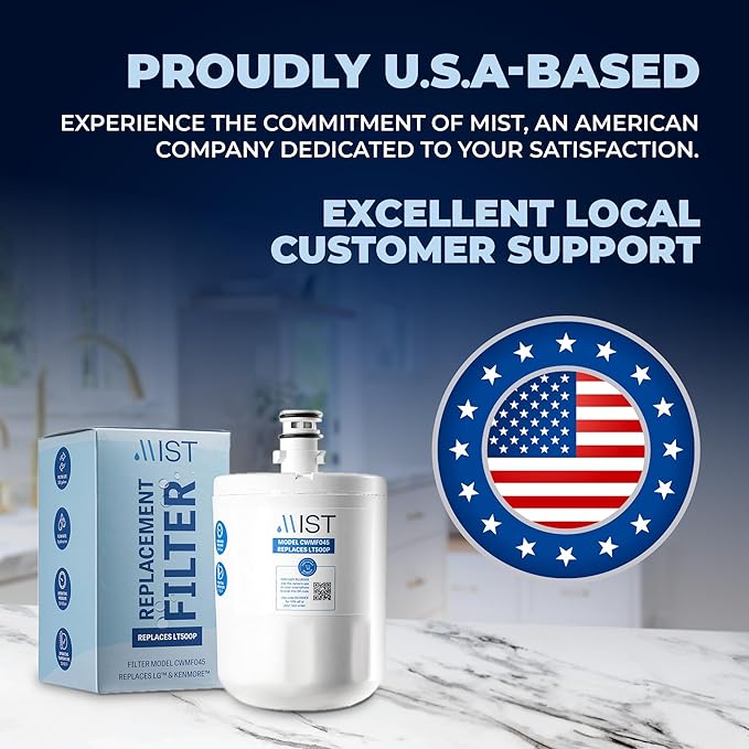 Mist 5231JA2002A Refrigerator Water Filter Replacement for LG LT500P, ADQ72910911, Kenmore 9890, Fridge LFX25974ST – NSF 42 Certified – 1 Pack