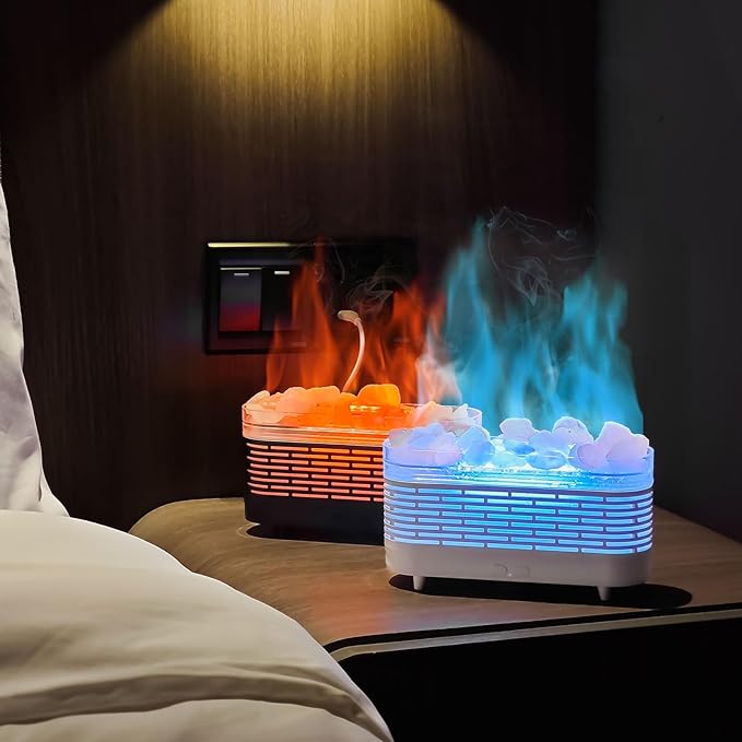 2-in-1 Himalayan Salt Lamp & Ultrasonic Essential Oil Diffuser, Aromatherapy Diffuser Cool Mist Humidifier, Original Salt Therapy Lamp, 100% Pure Himalayan Salt, Ambient Glow, 150ml