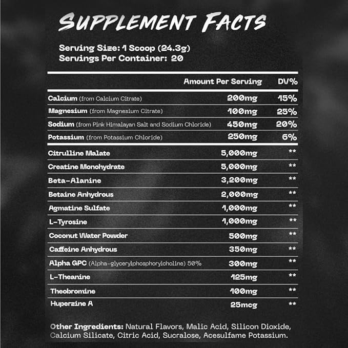Pre Workout Supplement - Fitness Supplements, Workout Supplements - Energy Supplement for Men and Women - 350 mg Caffeine - Blue Rage