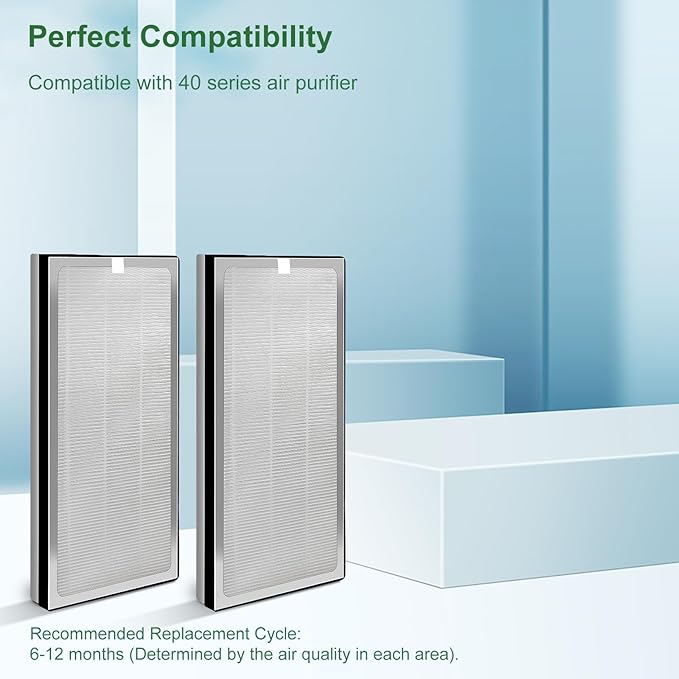 2 Pack 40 Replacement Filter for MA Air Puri-Fier Models 40, 3-in-1 Contains Pre-Filter and Activated Carbon Fil-ter。