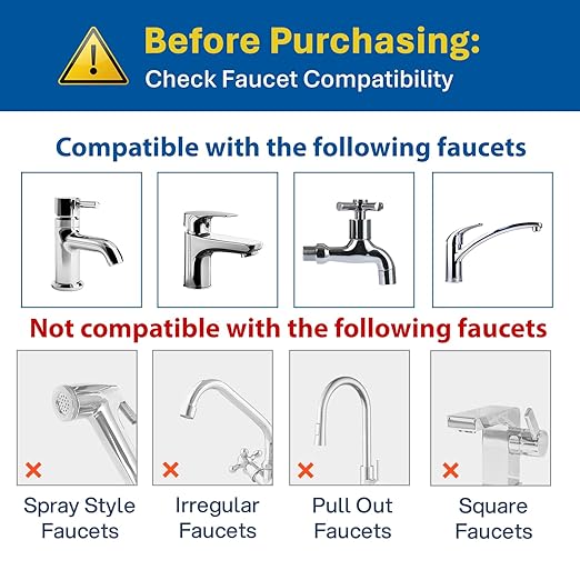 AQUSOFT Faucet Mount Water Filter - LED Sink Water Filter | 99% Filtration New 2.0 Filter Element| Removes Impurities | Tap Water Purifier Fits Standard Faucets - Includes 1 Filter