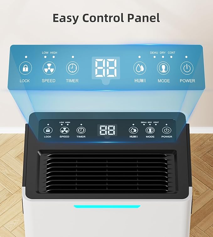 1500 Sq. ft Dehumidifier for Basement and Large Room, 21 Pints Dehumidifiers for Home with Drain Hose, Intelligent Humidity Control, 3 Modes, 24H Timer, Ideal for RV, Bathroom, Bedroom