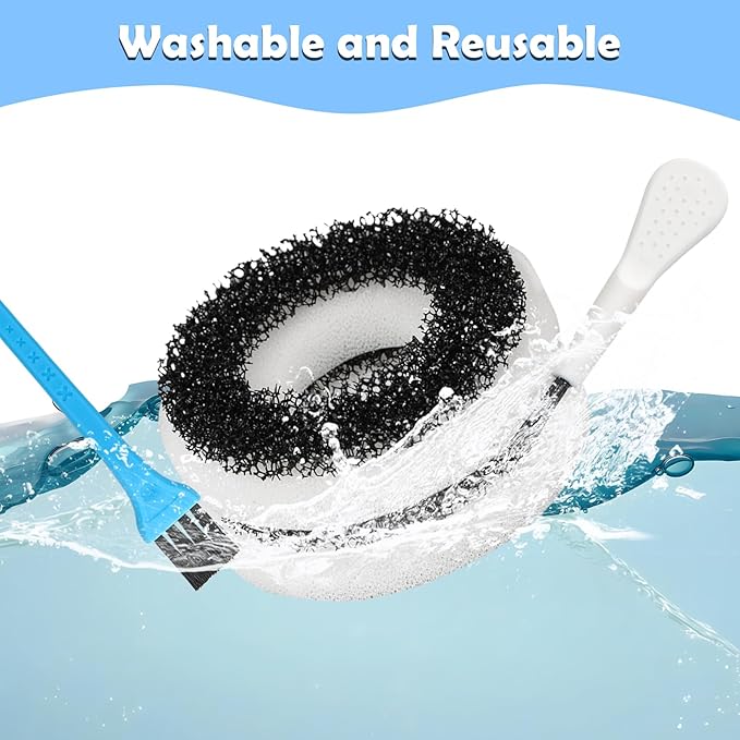Foam and Carbon Rings Filter Replacement Compatible with Biorb Aquariums，Aquarium Sponge Foam Filter Pads (10 Piece of Carbon Foam, 10piece of Regular Foam, 2 Cleaning brushs,1 Cleaner pad)