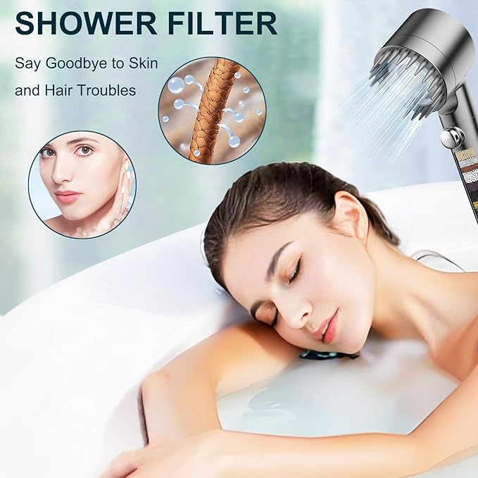 Multi-Stage Filter Replacement Compatible with PWERAN for Handheld Shower Head, Water Replacement Filter for Shower Head，filters impurities, purifies water quality, 2 Pack