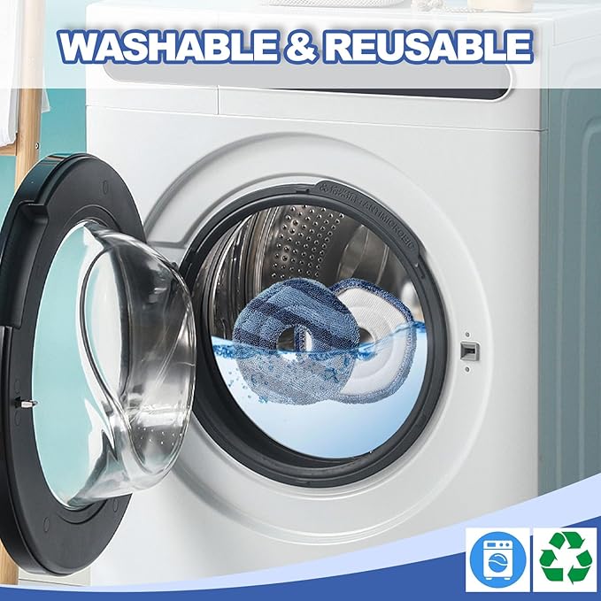 8 Pack Reusable Replacement mop Cloths Compatible with Eufy X10 Pro and eufy X9 Pro Omni Robot Vacuum Cleaner for Efficient Floor Cleaning