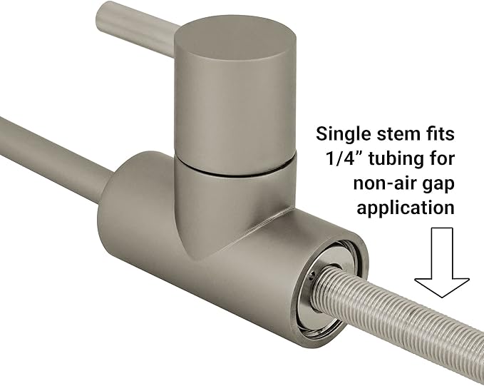Non-airgap RO Faucet Reverse Osmosis Drinking Water Filtration System Water Dispenser Spout (Satin Nickel). Euro Style with Faucet Wrench. NSF Certified.
