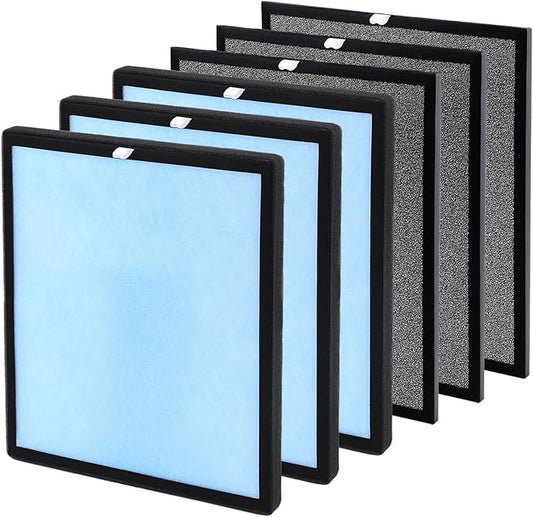 HSP001 True HEPA Filter Replacement, Compatible with HSP001 Air Purifier, 4 in 1 H13 True HEPA and Activated Carbon Pre-Filter, 3 Pack
